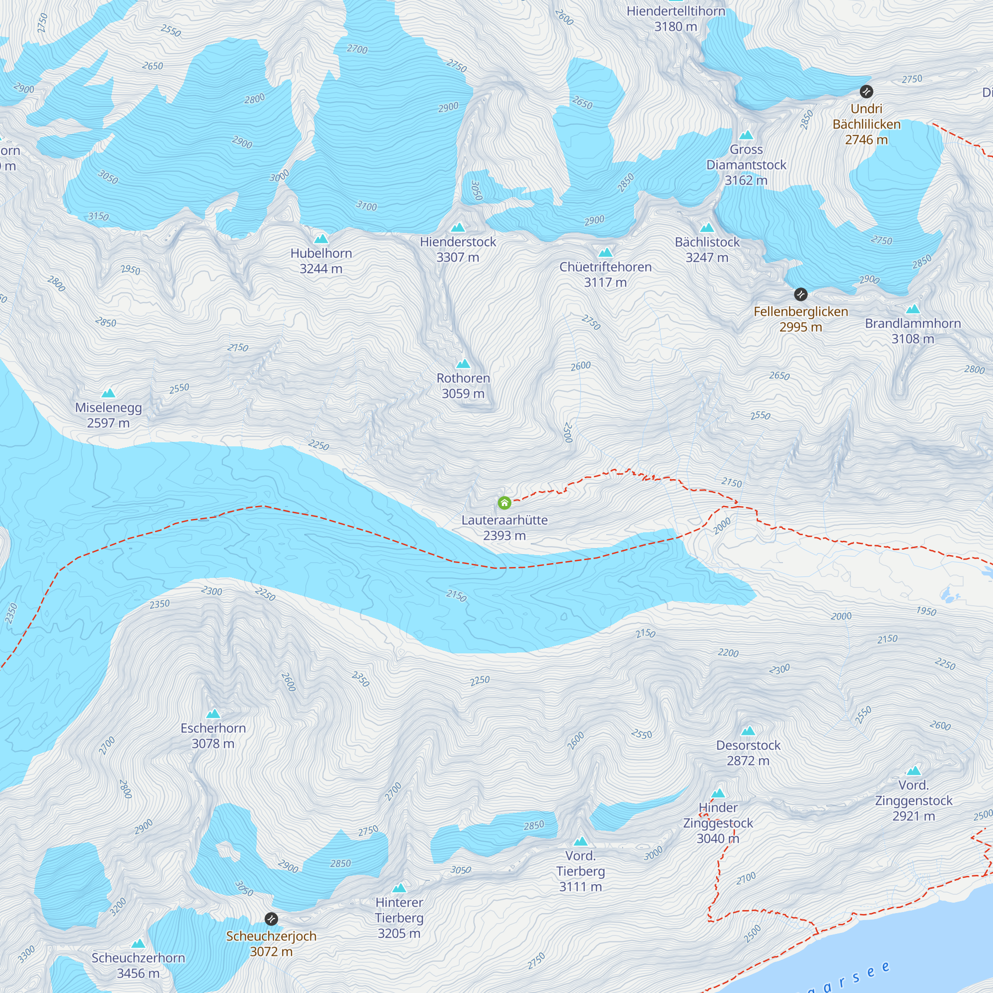 Lauteraarhütte map