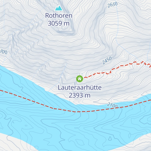Map of Lauteraarhütte