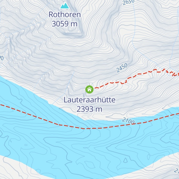 Map of Lauteraarhütte