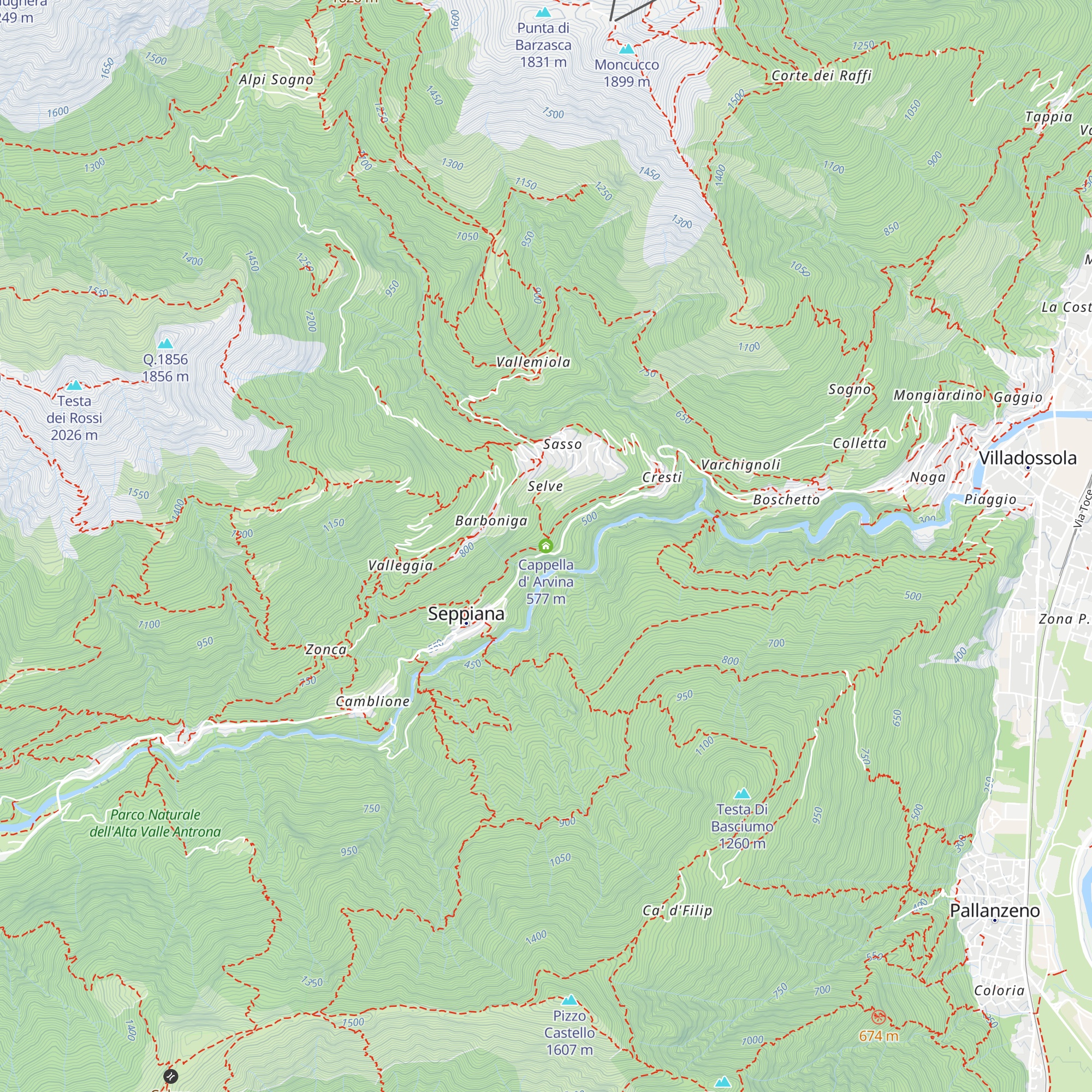Cappella d' Arvina map