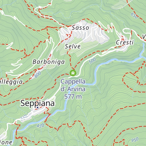 Map of Cappella d' Arvina