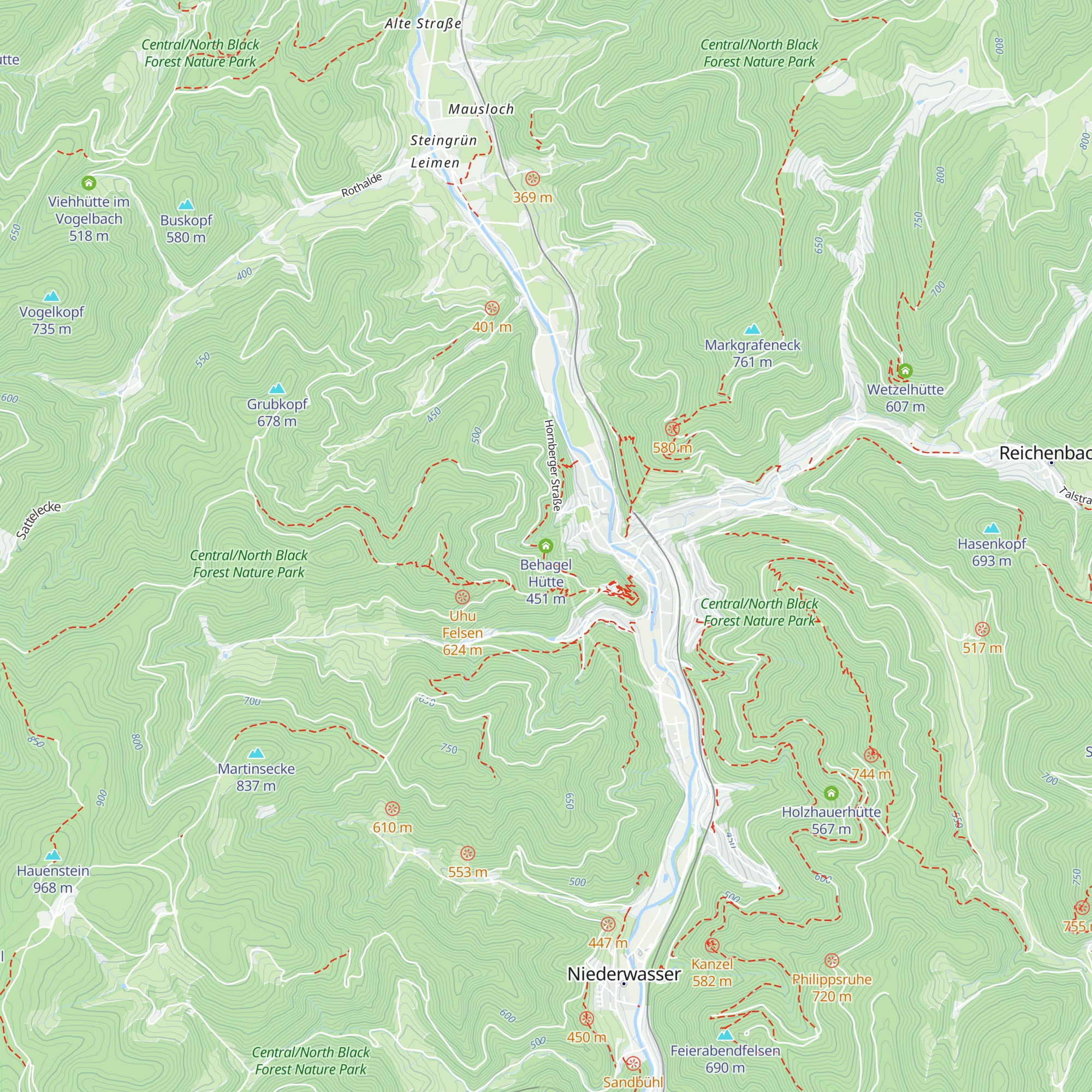 Behagel Hütte map