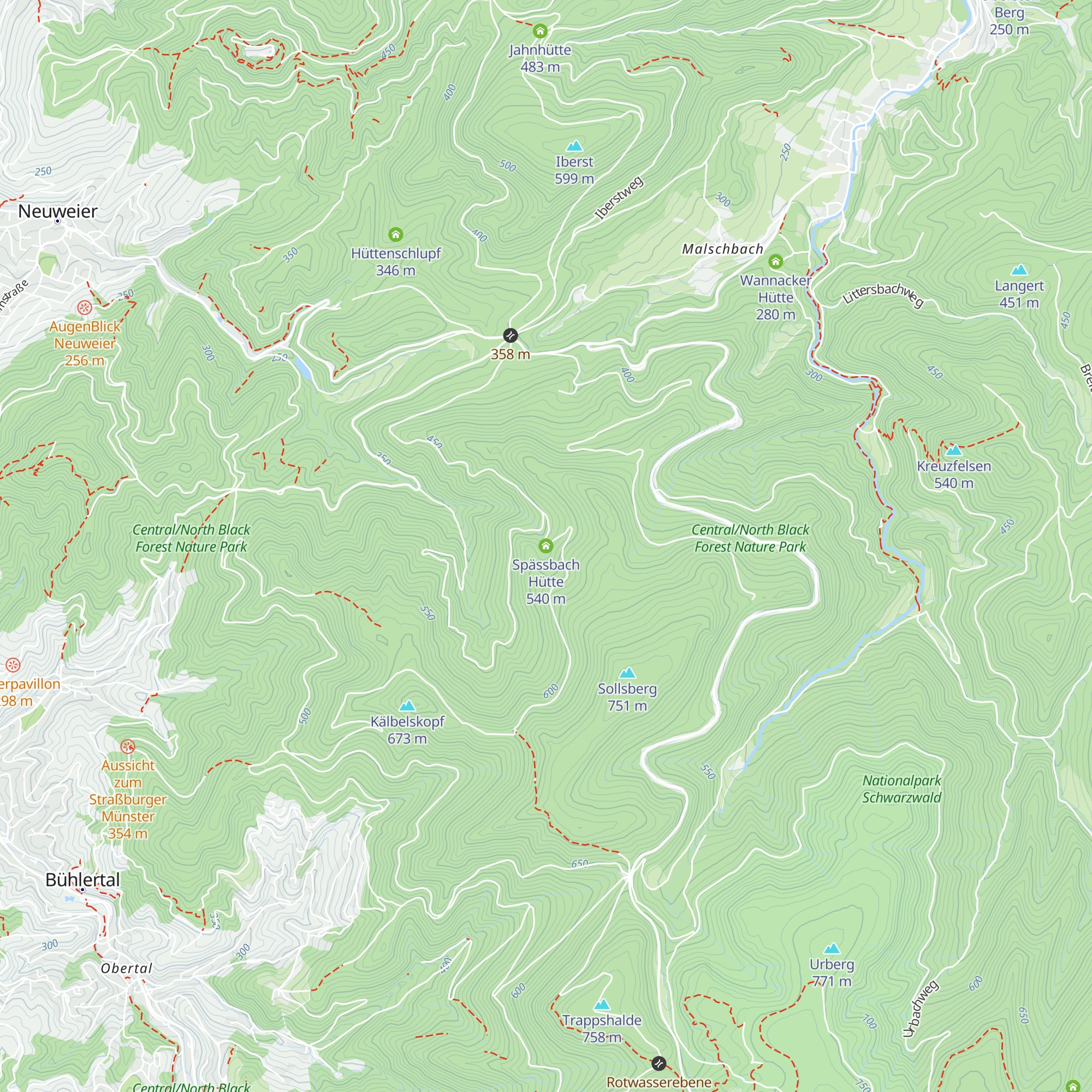 Spässbach Hütte map