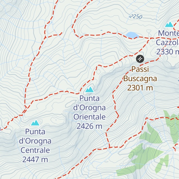 Map of Punta d'Orogna Orientale