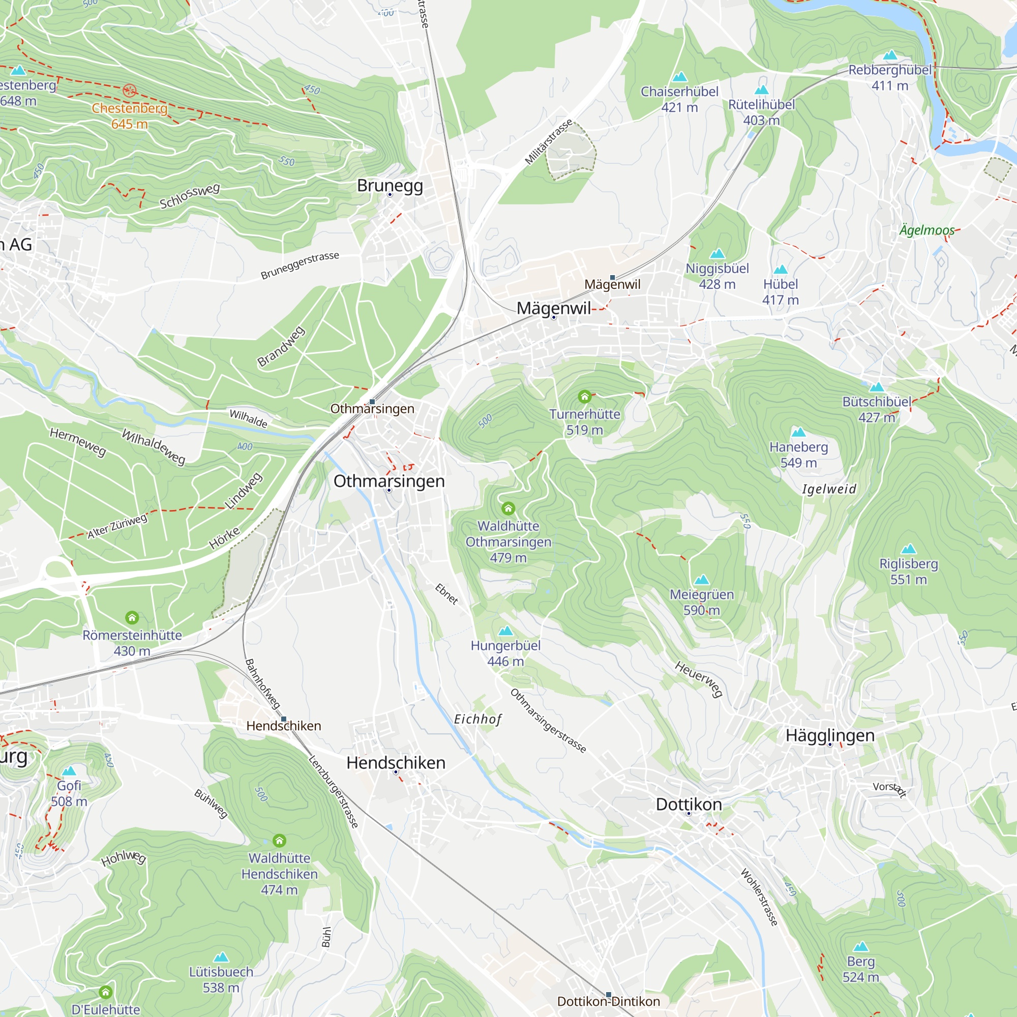 Waldhütte Othmarsingen map