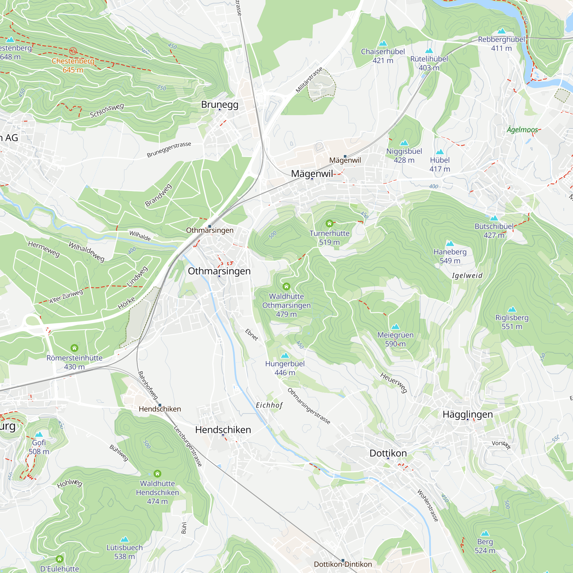 Waldhütte Othmarsingen map