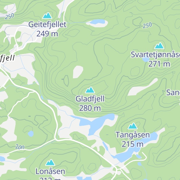 Map of Gladfjell