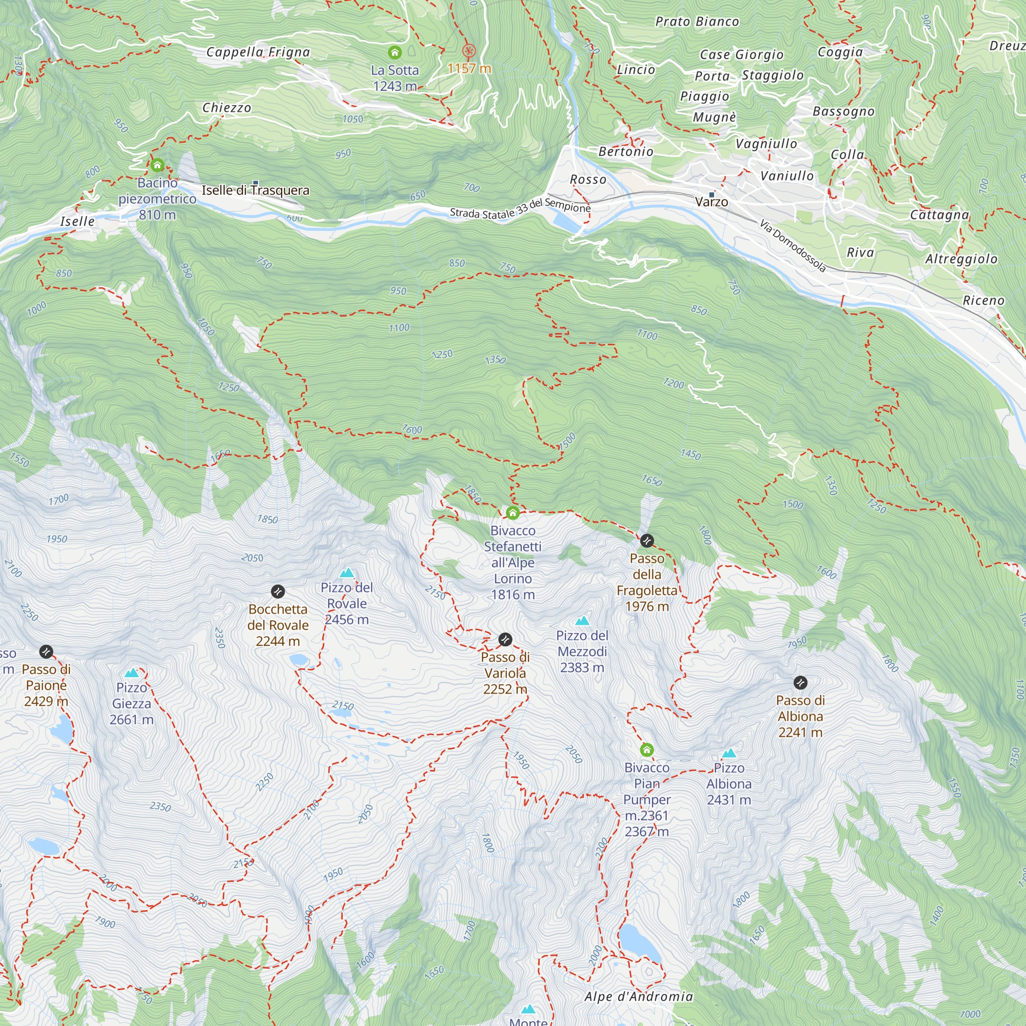 Bivacco Stefanetti all'Alpe Lorino map