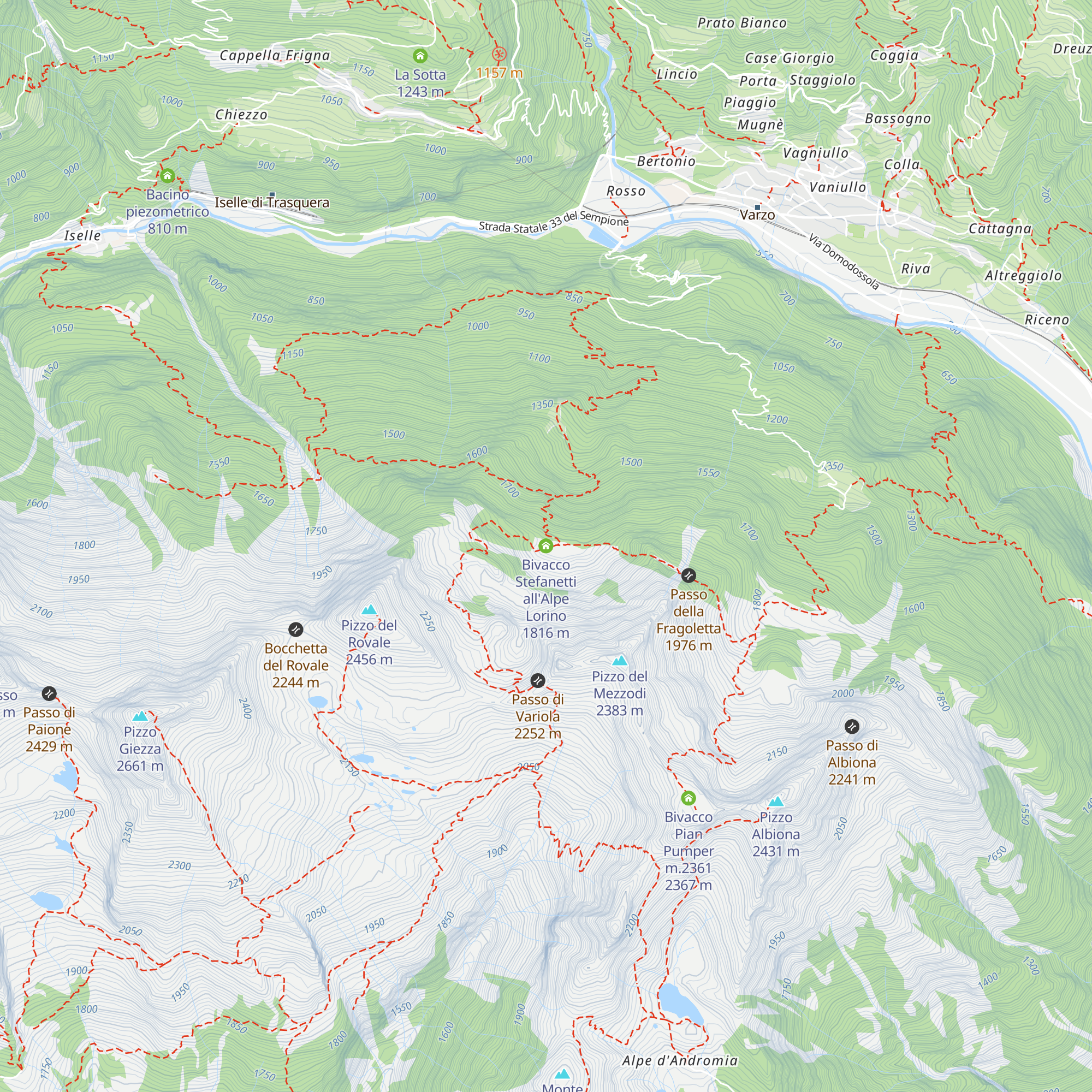 Bivacco Stefanetti all'Alpe Lorino map