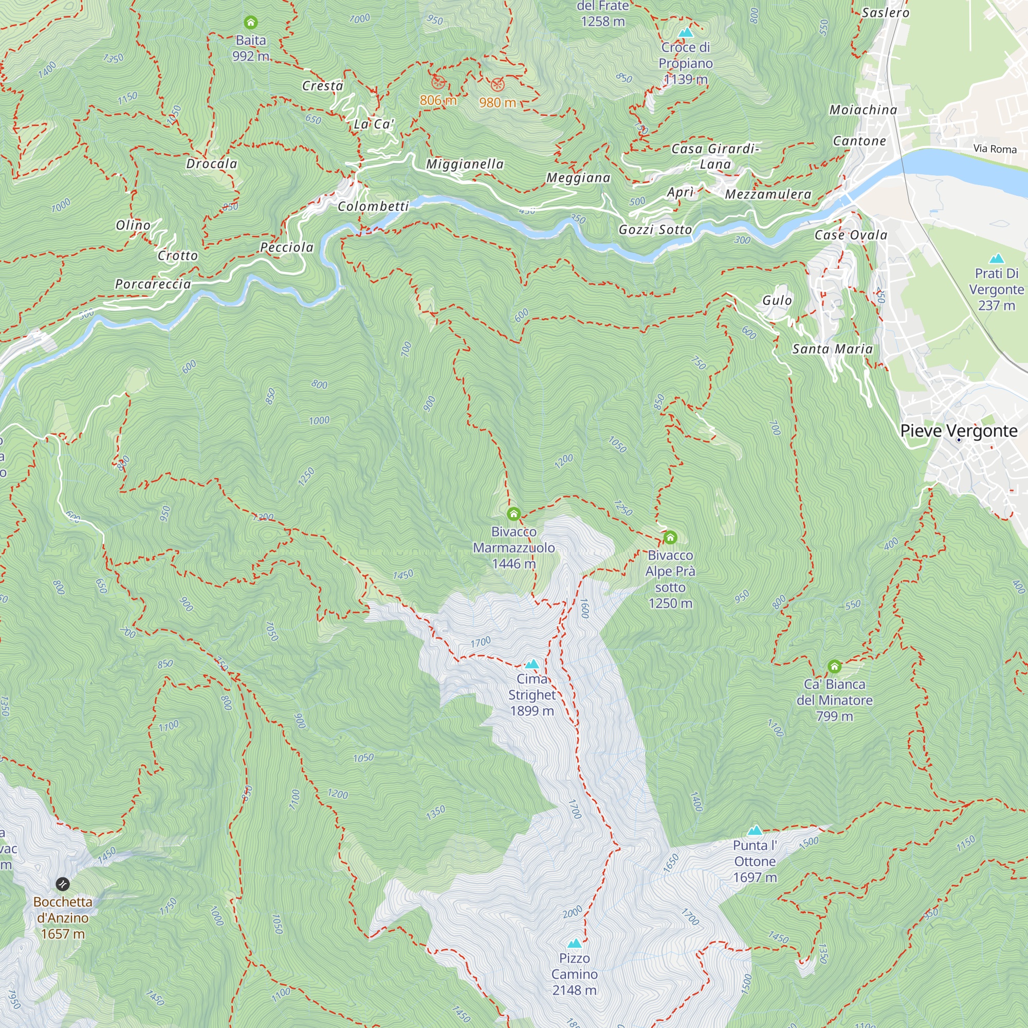Bivacco Marmazzuolo map