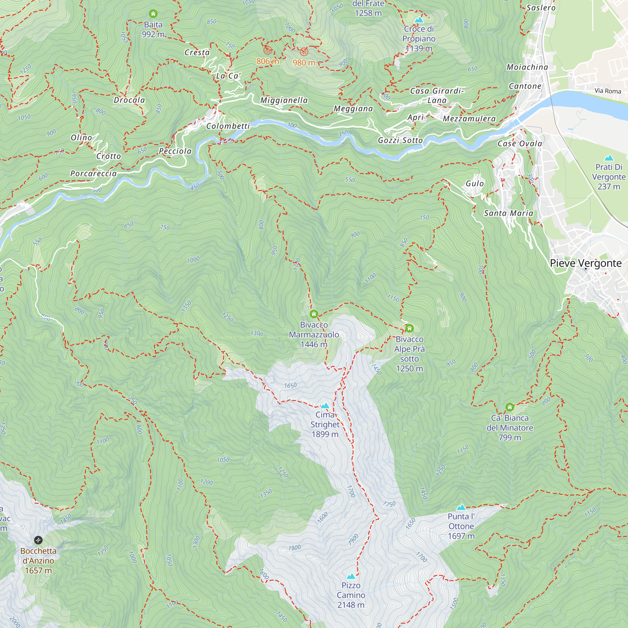 Bivacco Marmazzuolo map