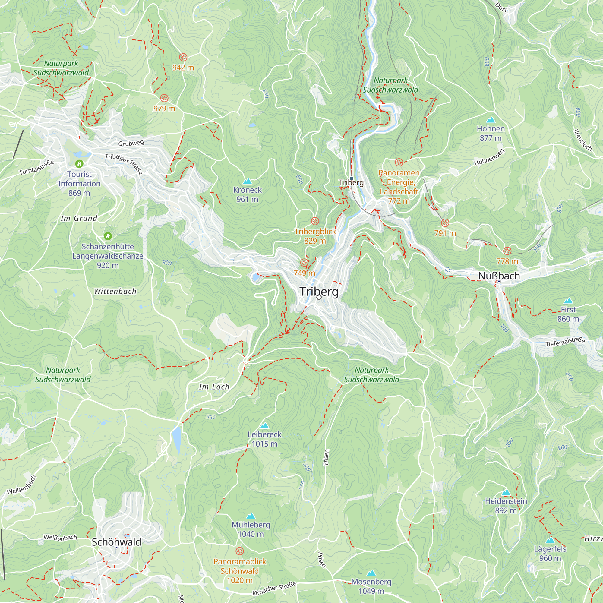 Tourist-Information Triberg map