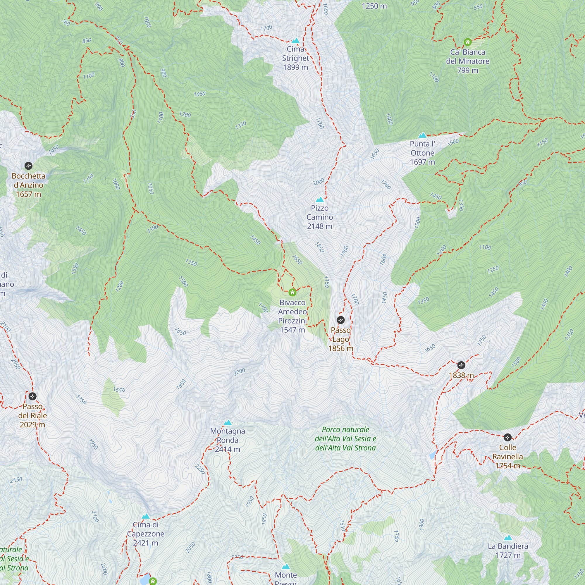 Bivacco Amedeo Pirozzini map