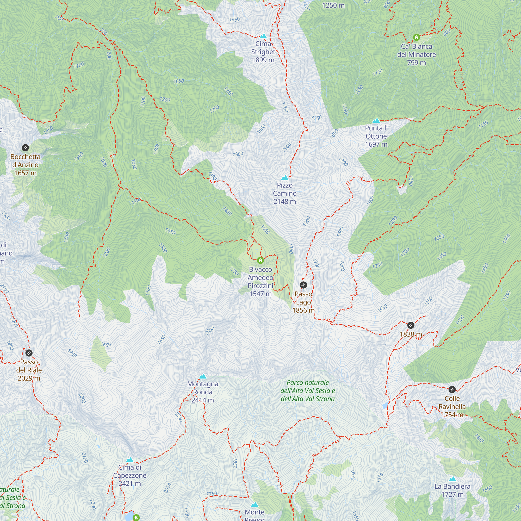 Bivacco Amedeo Pirozzini map