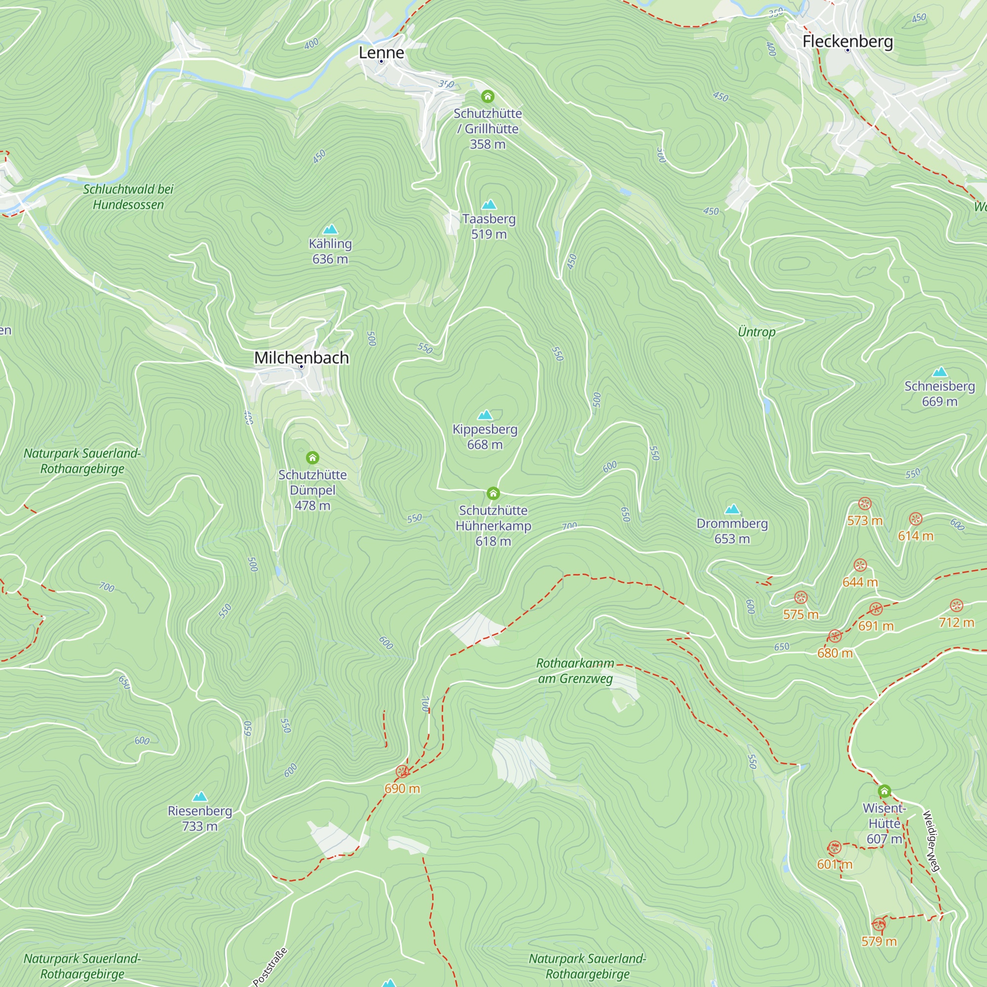 Schutzhütte Hühnerkamp map