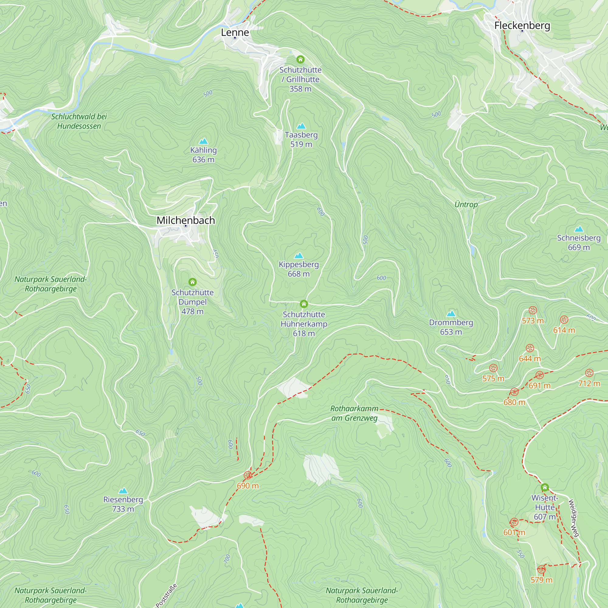 Schutzhütte Hühnerkamp map