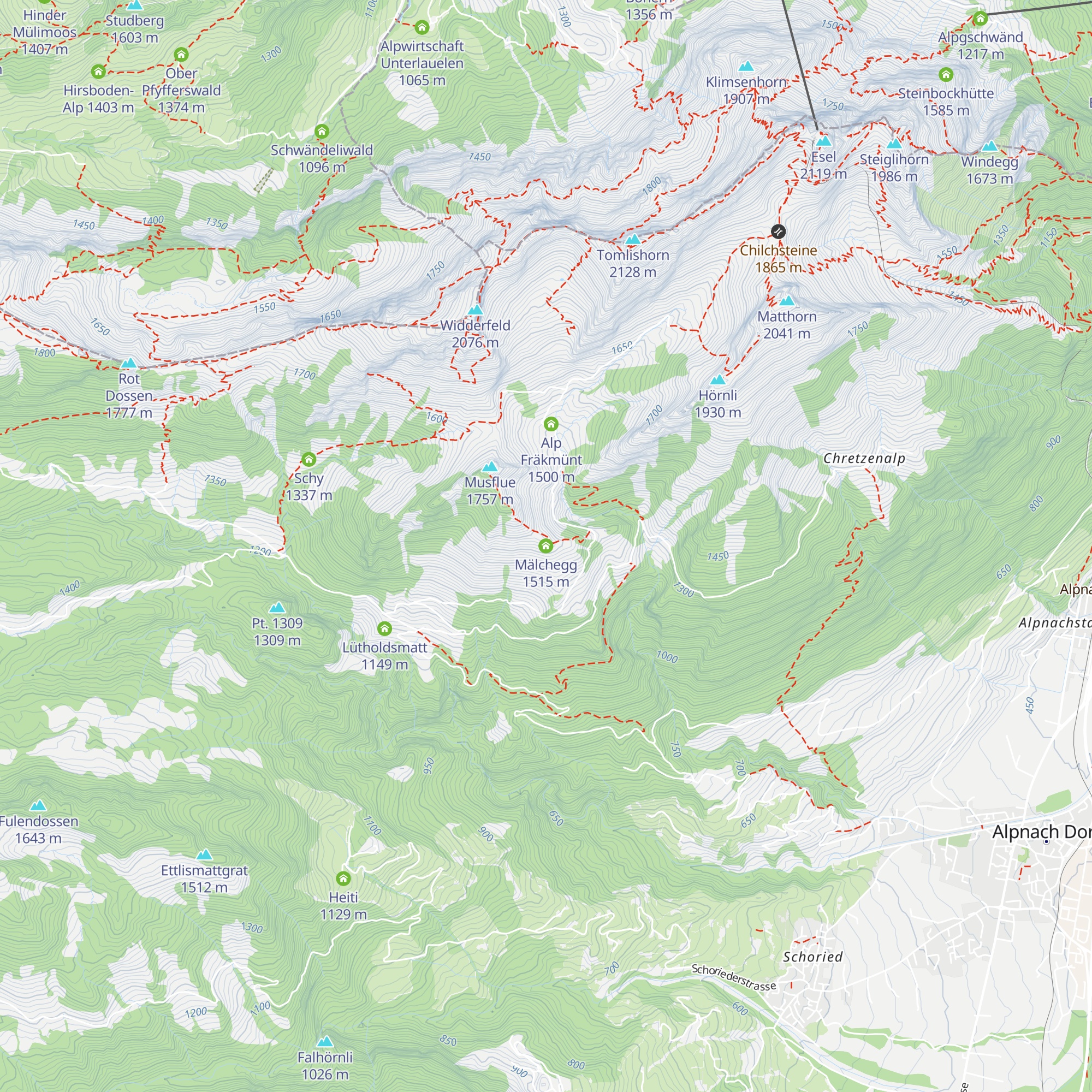 Mälchegg map