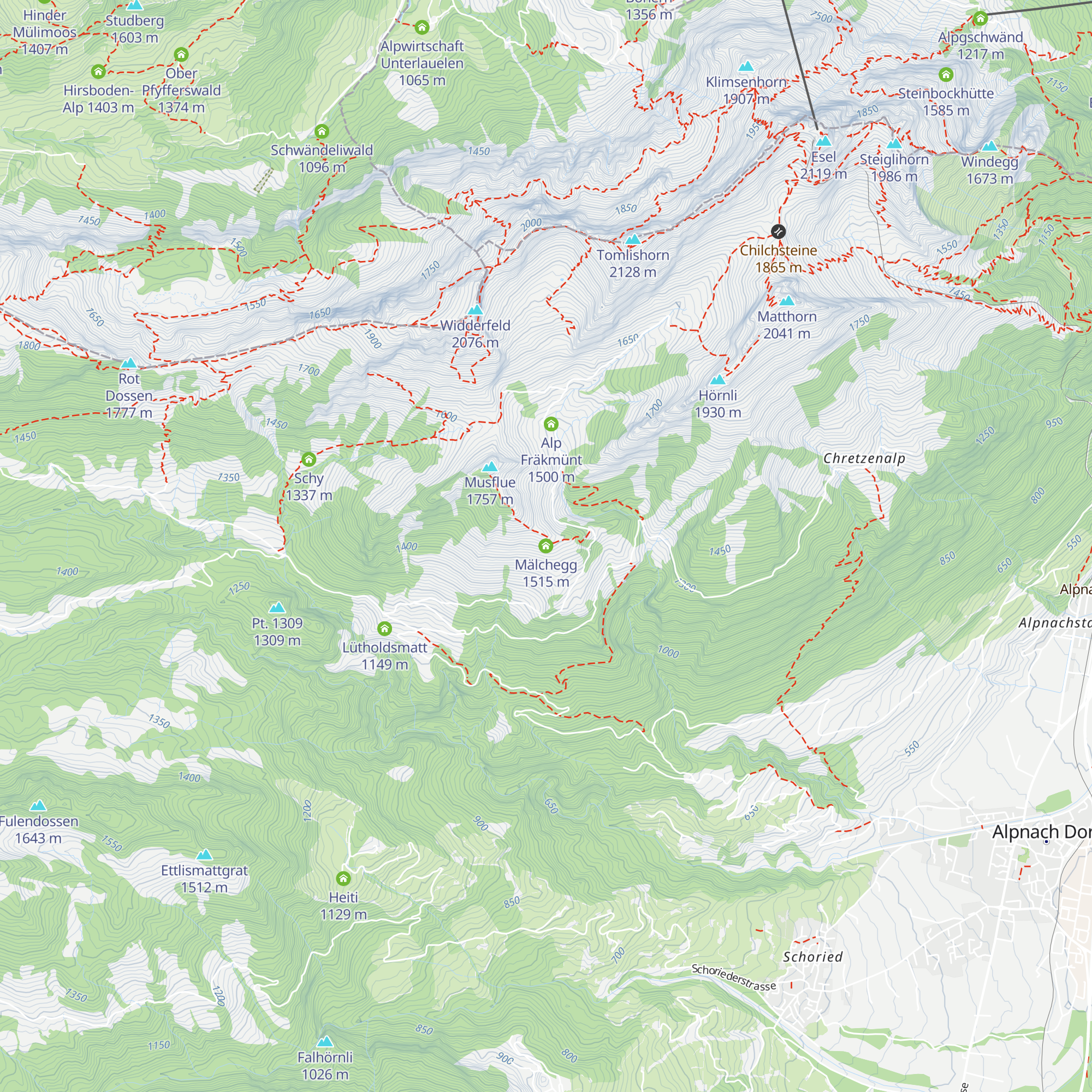 Mälchegg map