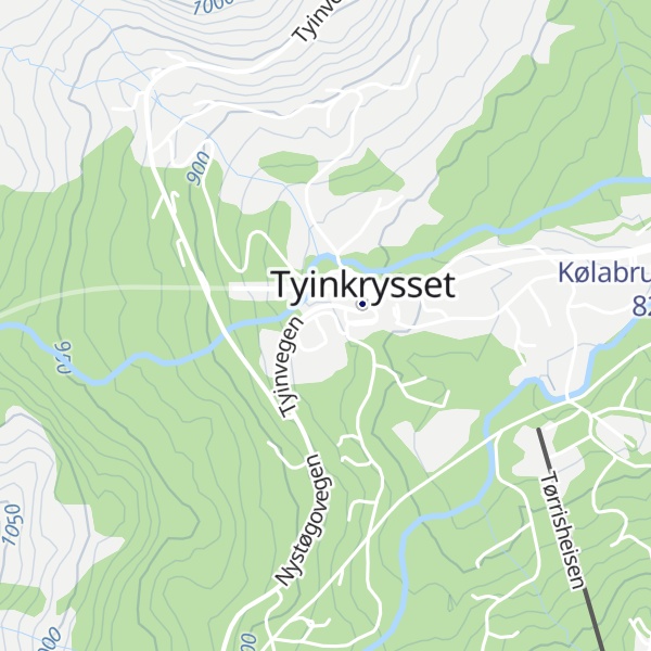 Map of Tyinkrysset fjellstue