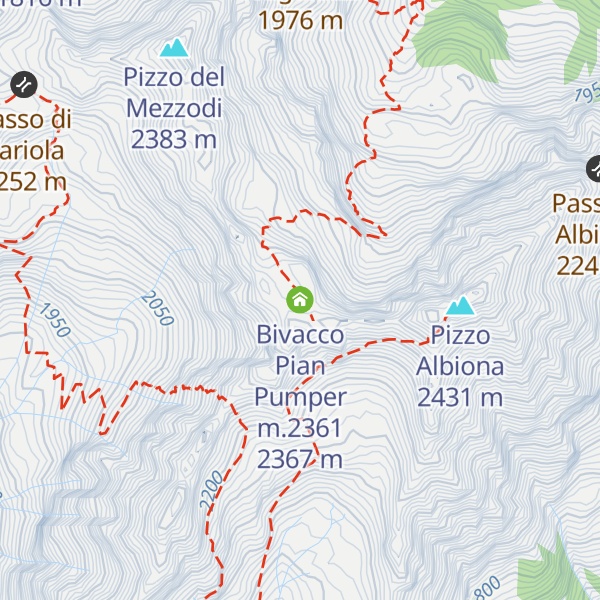 Map of Bivacco Pian Pumper m.2361