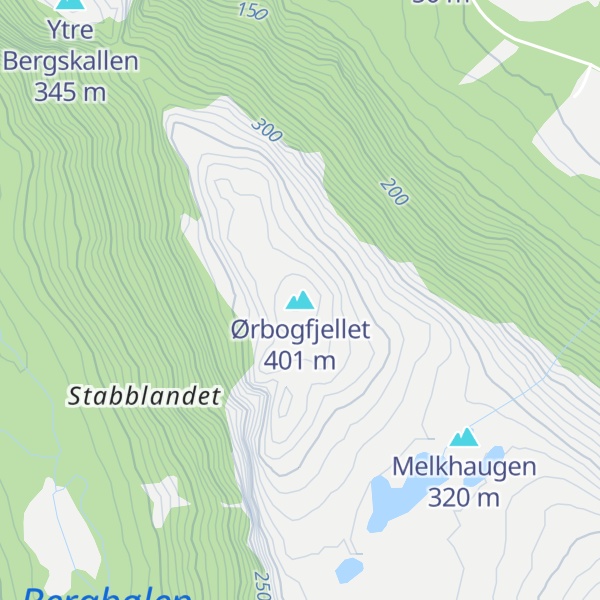 Map of Ørbogfjellet