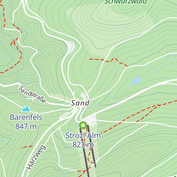 Map of Bergwaldhütte Sand