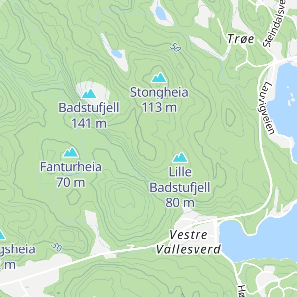 Map of Store Badstufjell