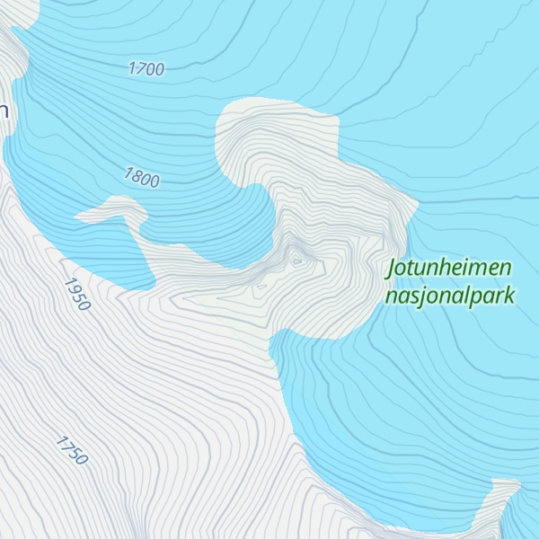 Map of Vest for Tverrbottindan V-1