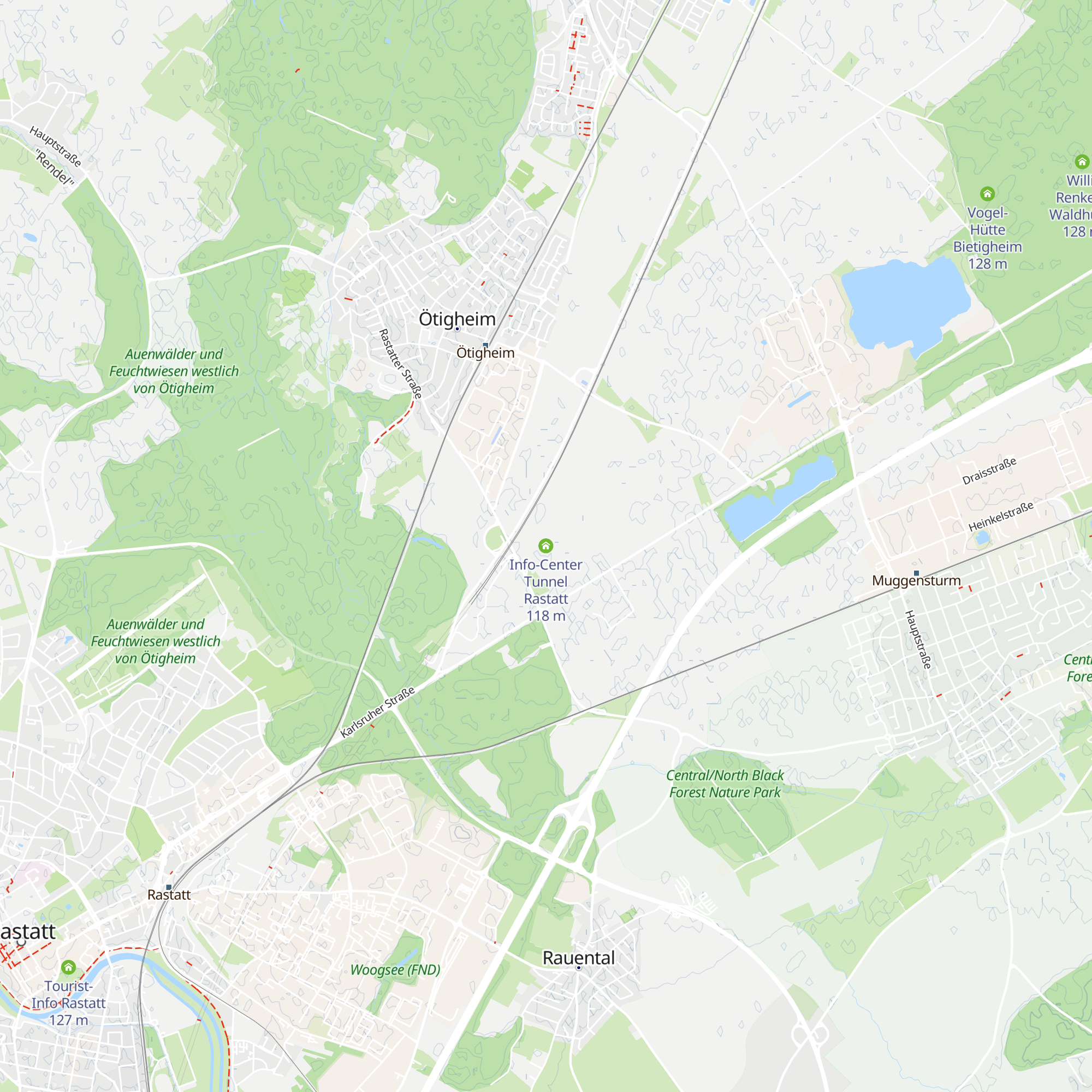 Info-Center Tunnel Rastatt map