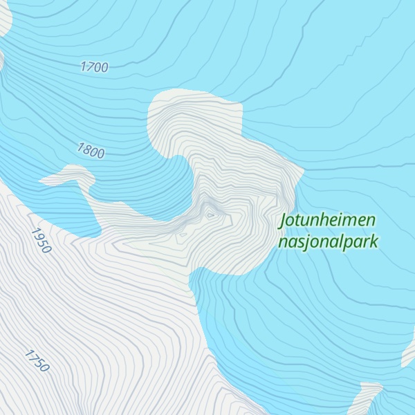 Map of Vestre Tverrbottinden V-1