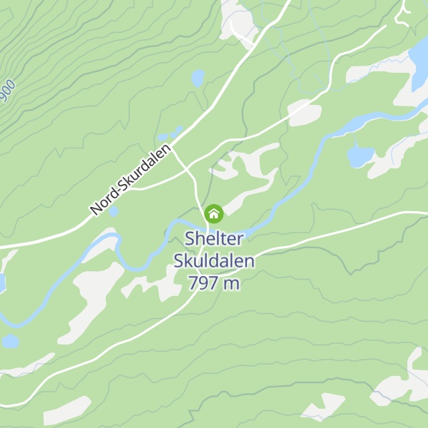 Map of Shelter Skuldalen