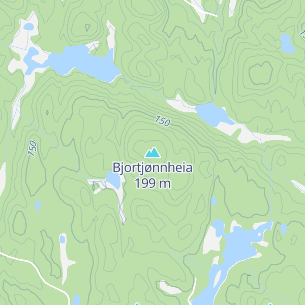 Map of Bjortjønnheia