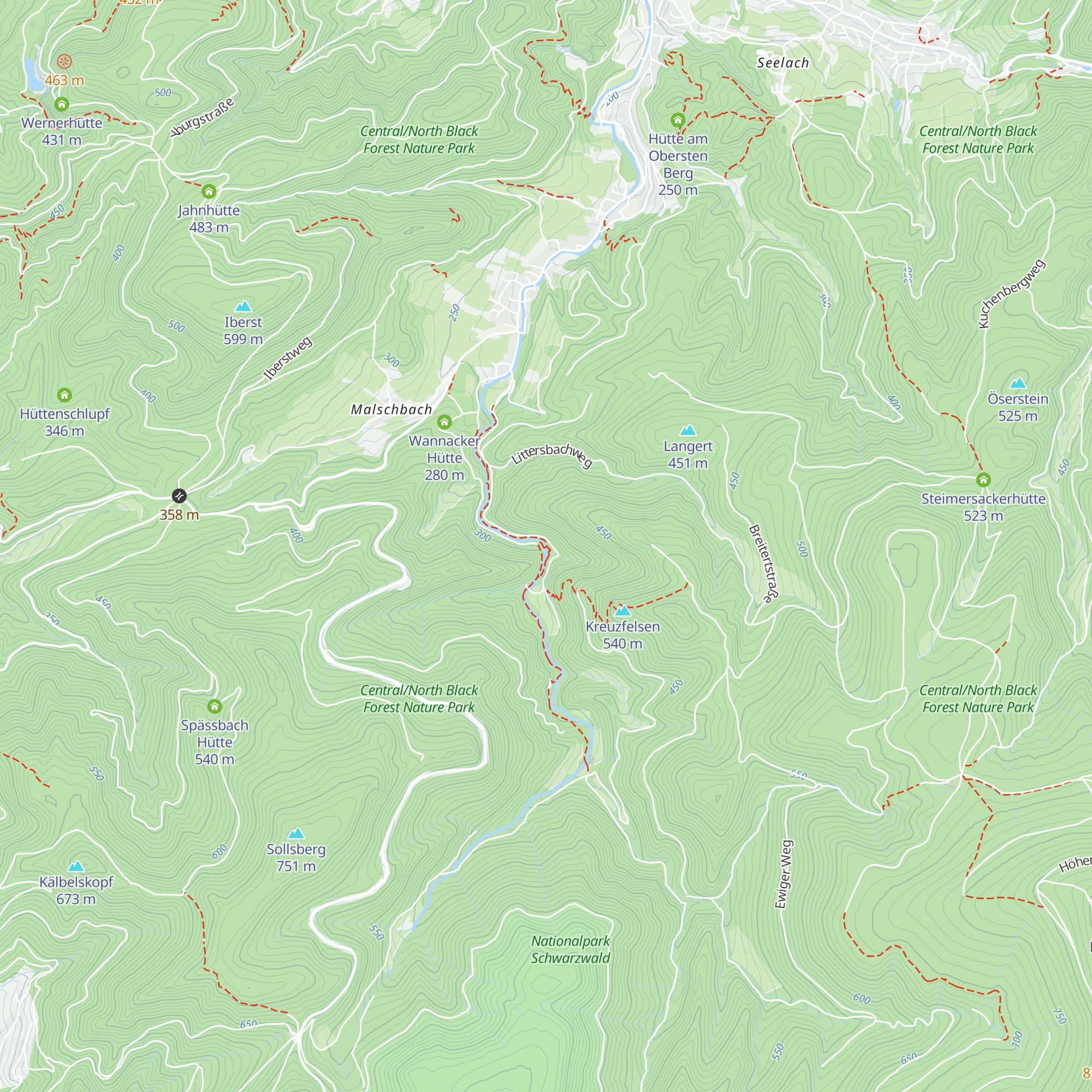 Wasserfallhütte map