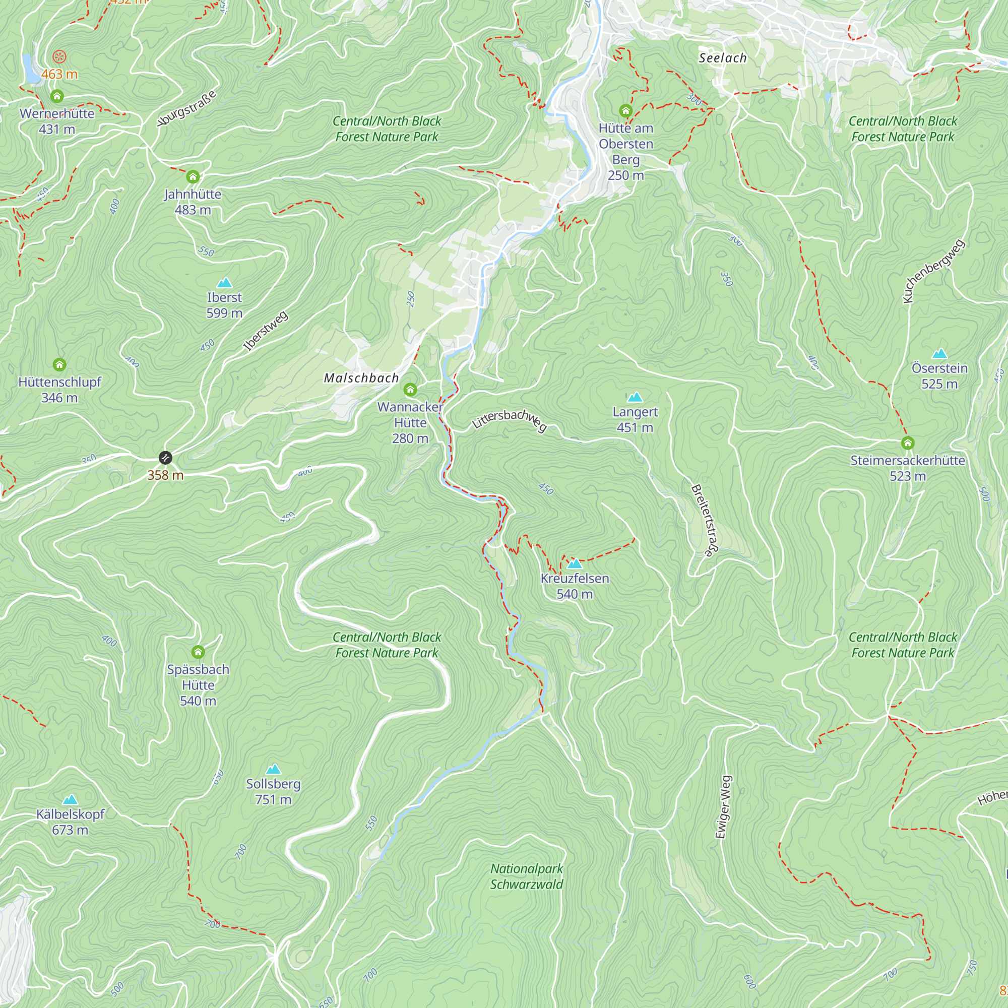 Wasserfallhütte map