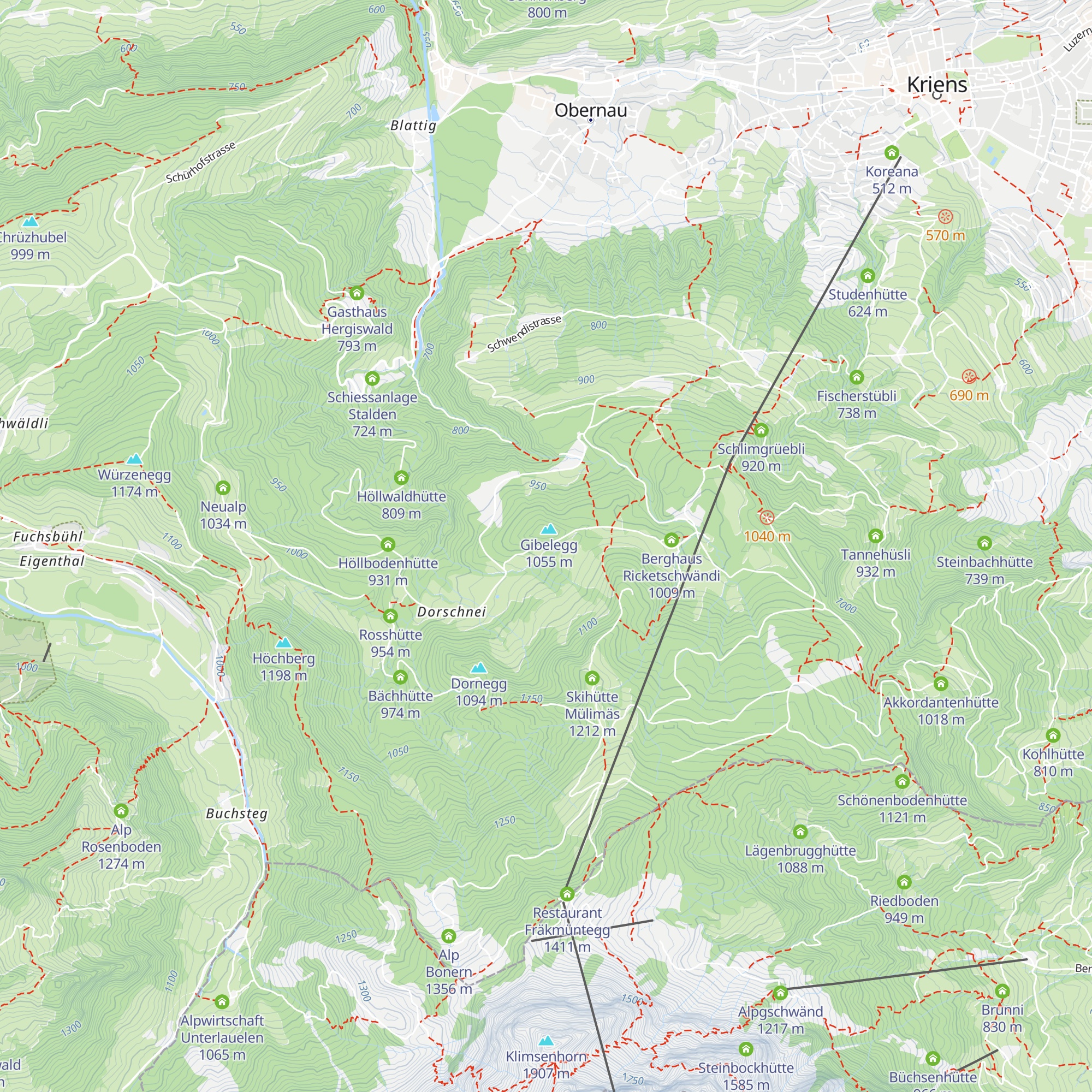 Bergheim Gibelegg map