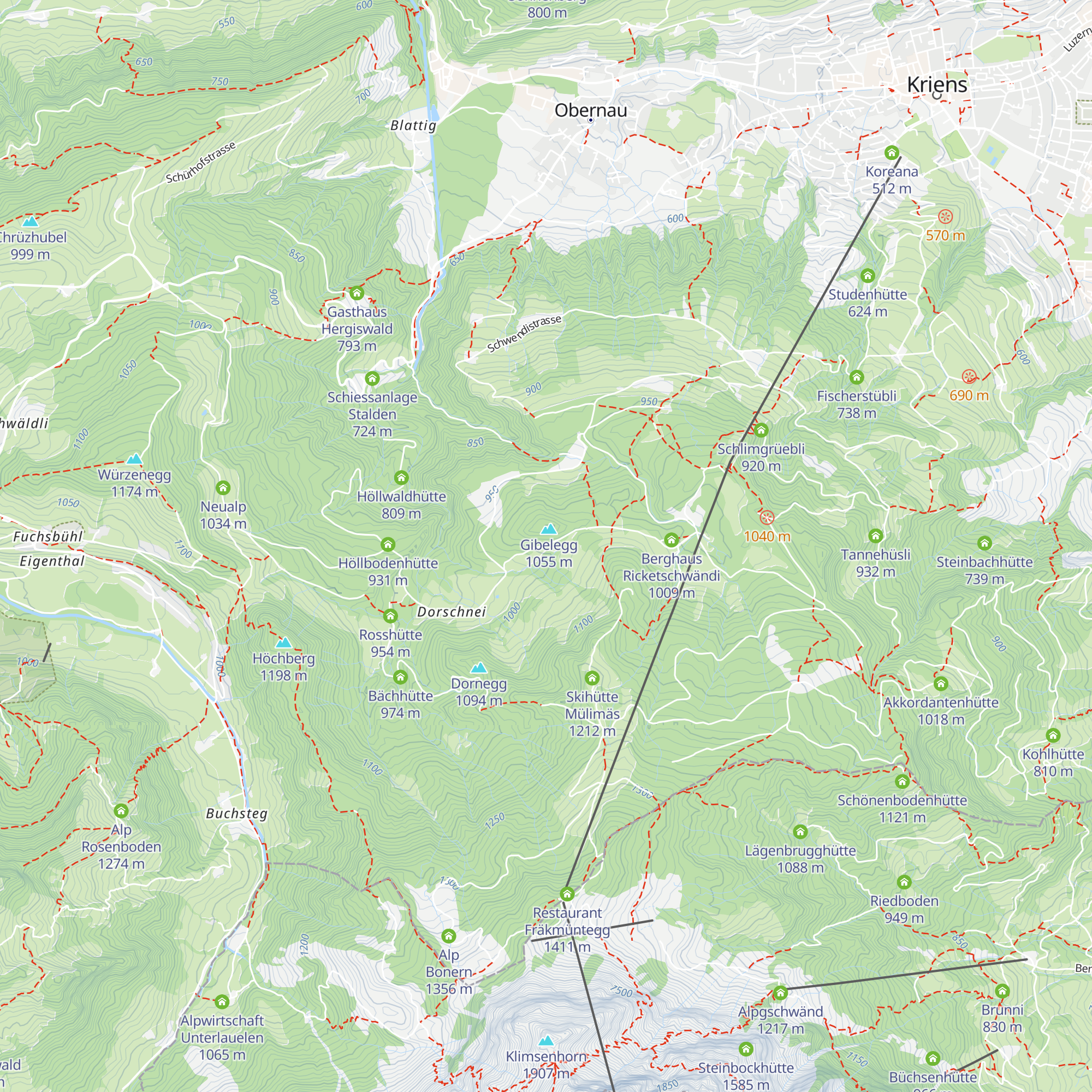 Bergheim Gibelegg map