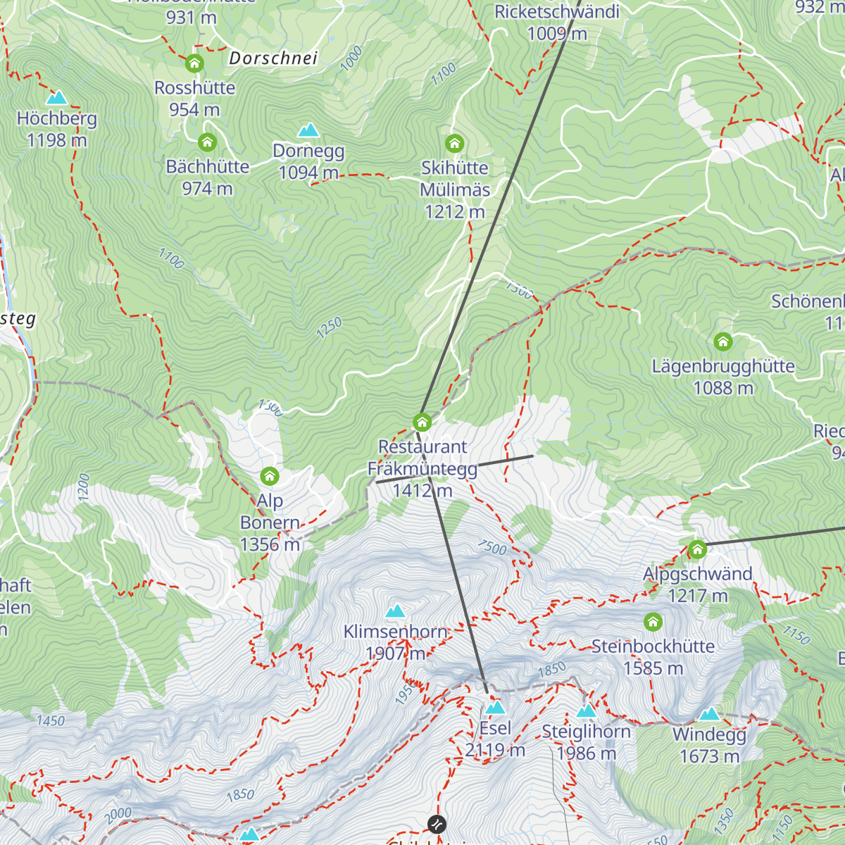 Restaurant Fräkmüntegg map