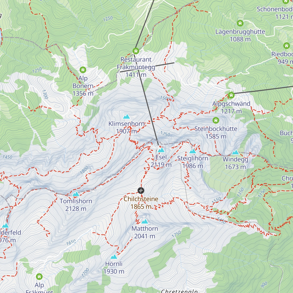 Pilatus Kulm map
