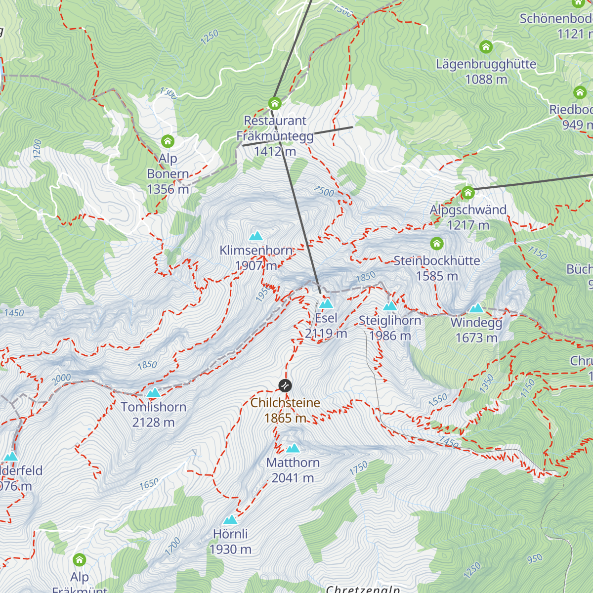 Pilatus Kulm map