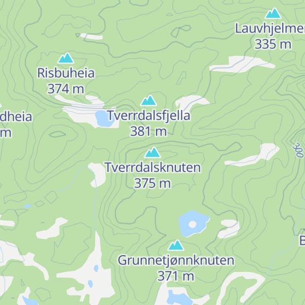 Map of Tverrdalsknuten