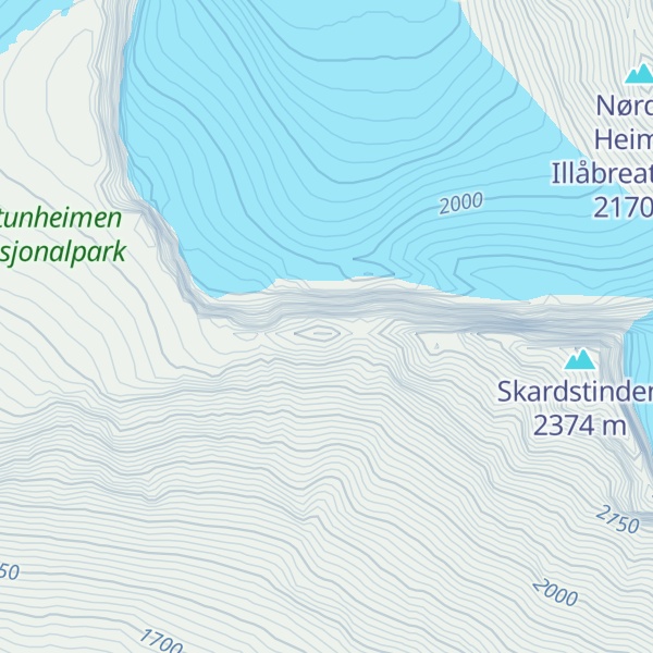 Map of Vestre Skardstinden