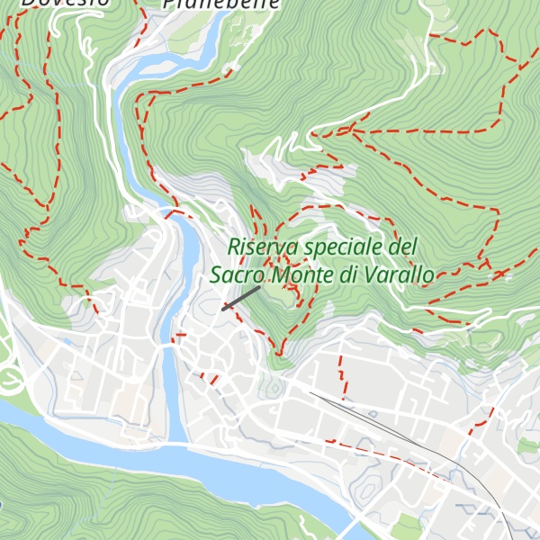 Map of Sacro Monte di Varallo