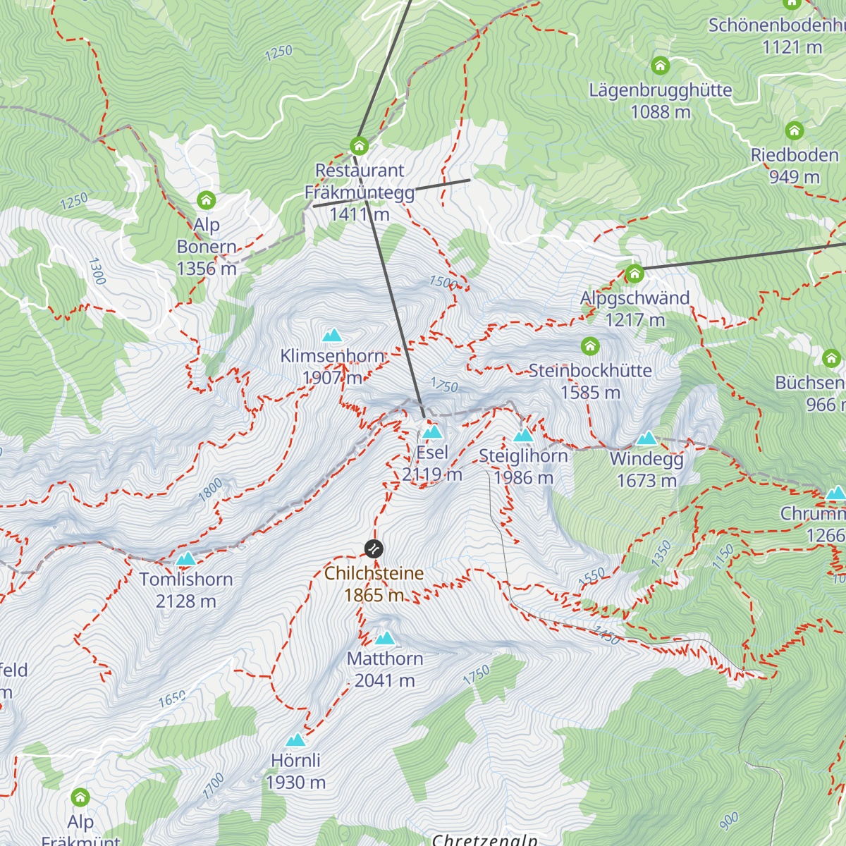 Pilatus Bellevue map