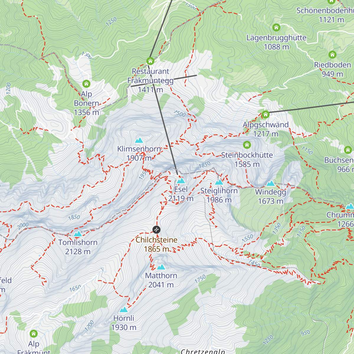 Pilatus Bellevue map