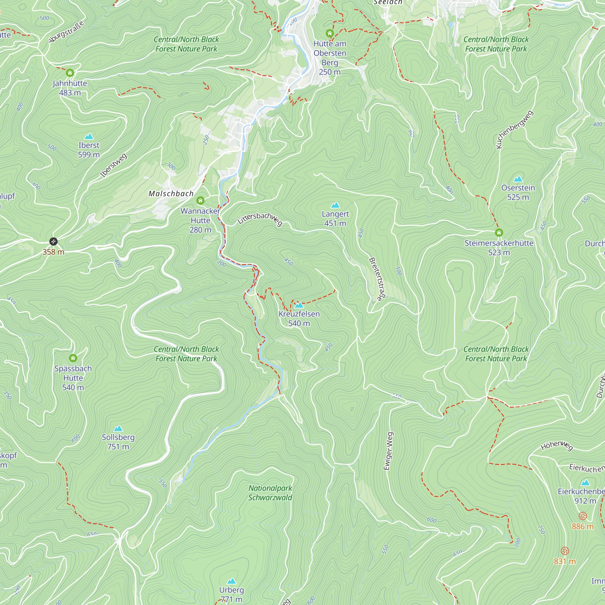 Bernickelfels-Hütte map