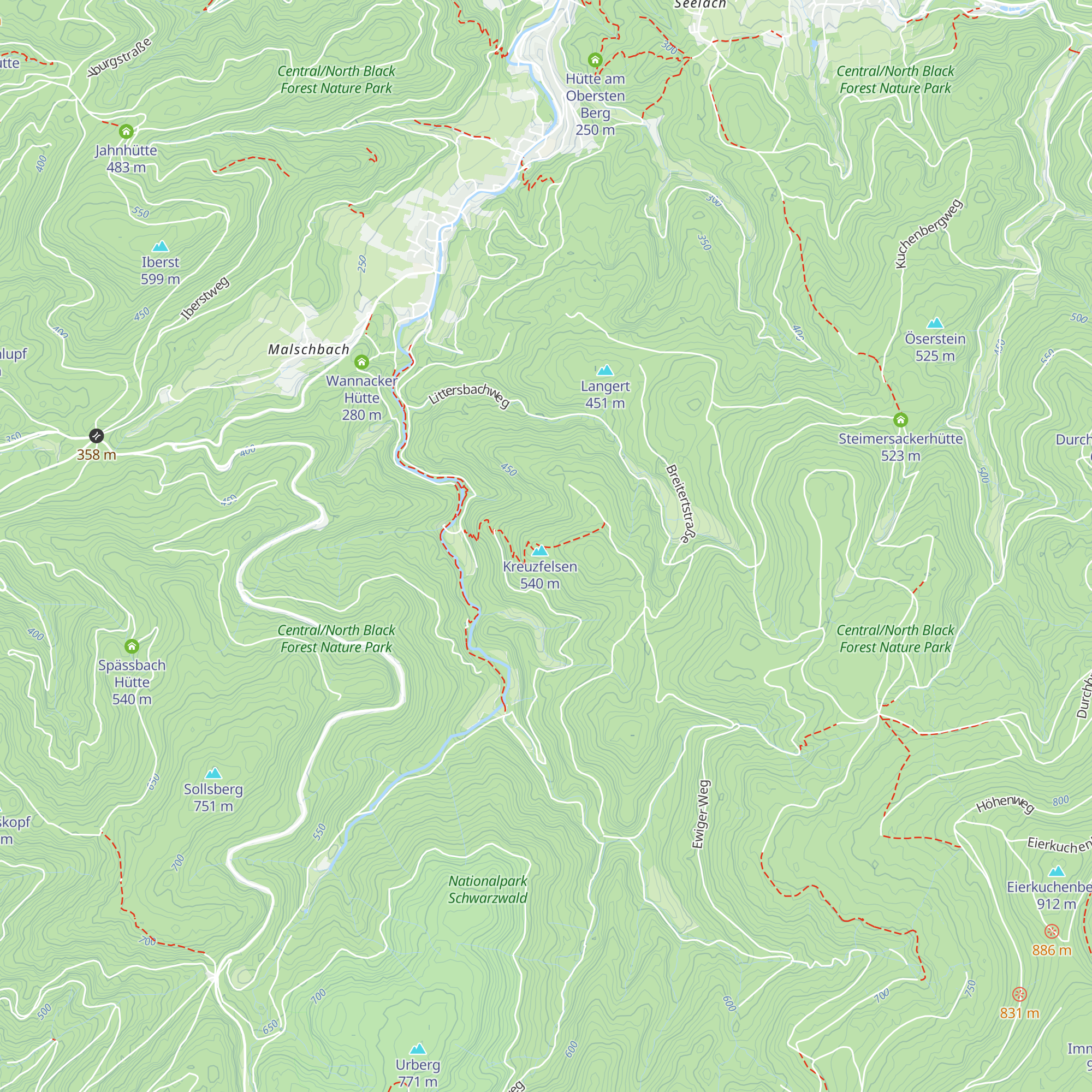 Bernickelfels-Hütte map