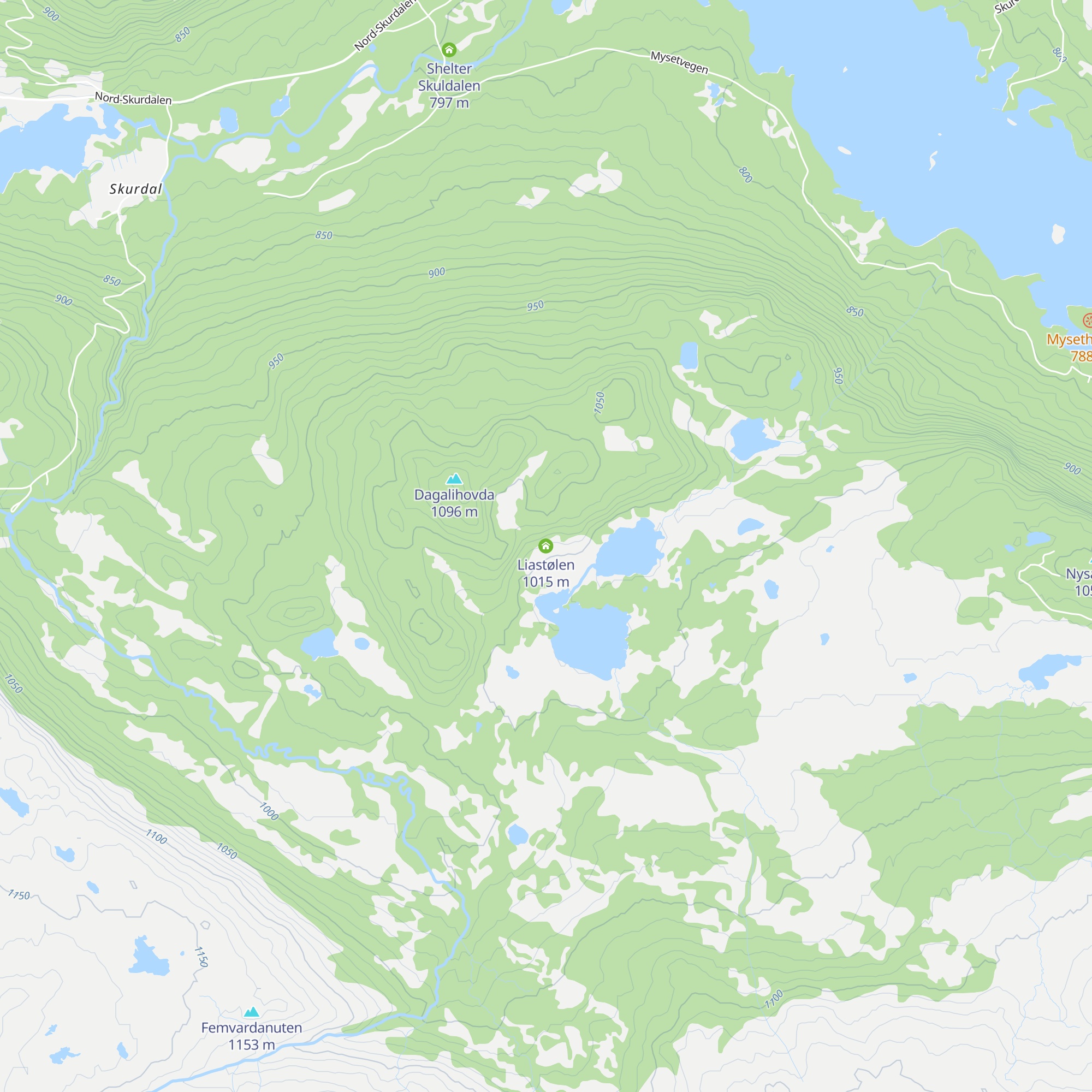Liastølen map