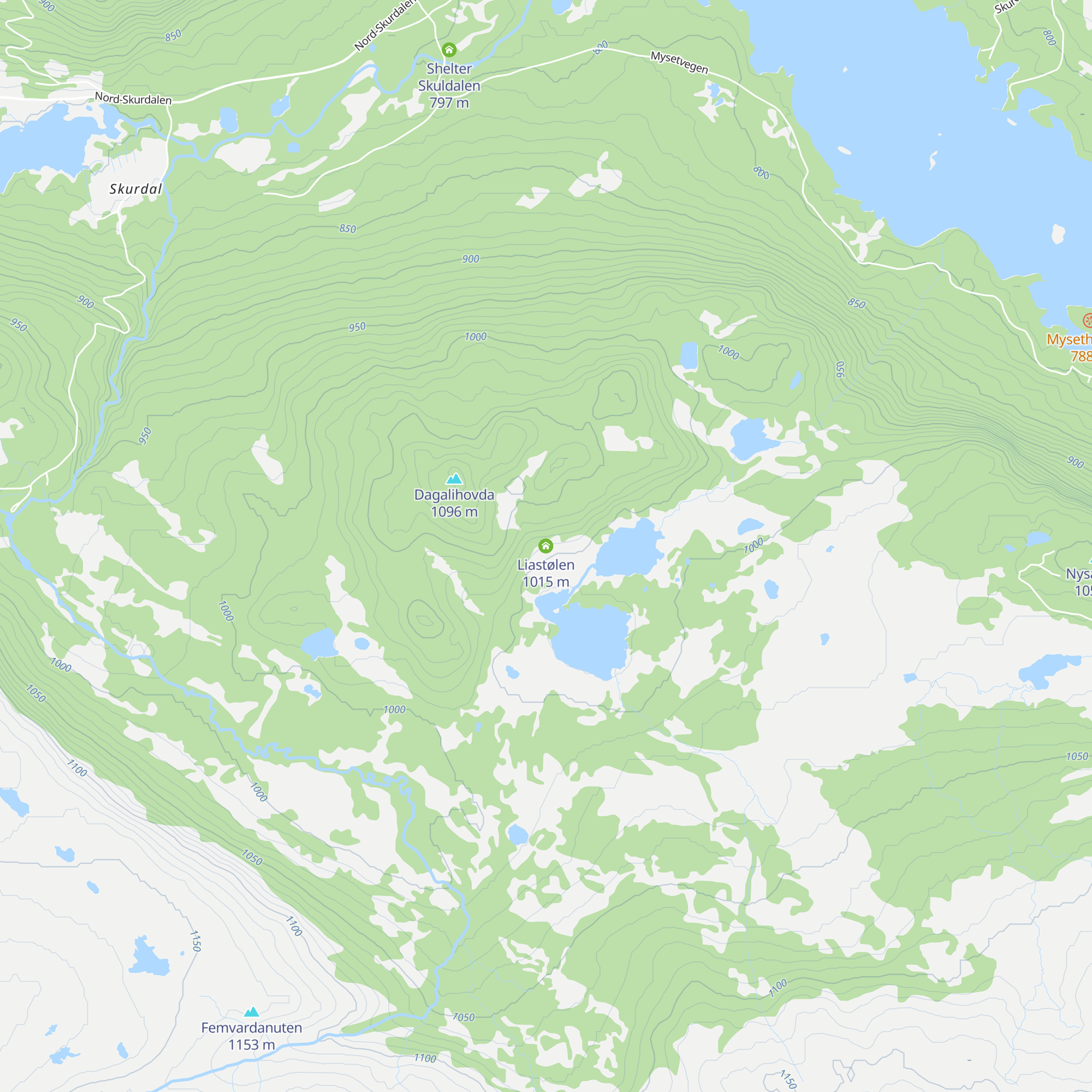 Liastølen map