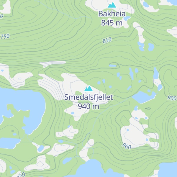 Map of Smedalsfjellet