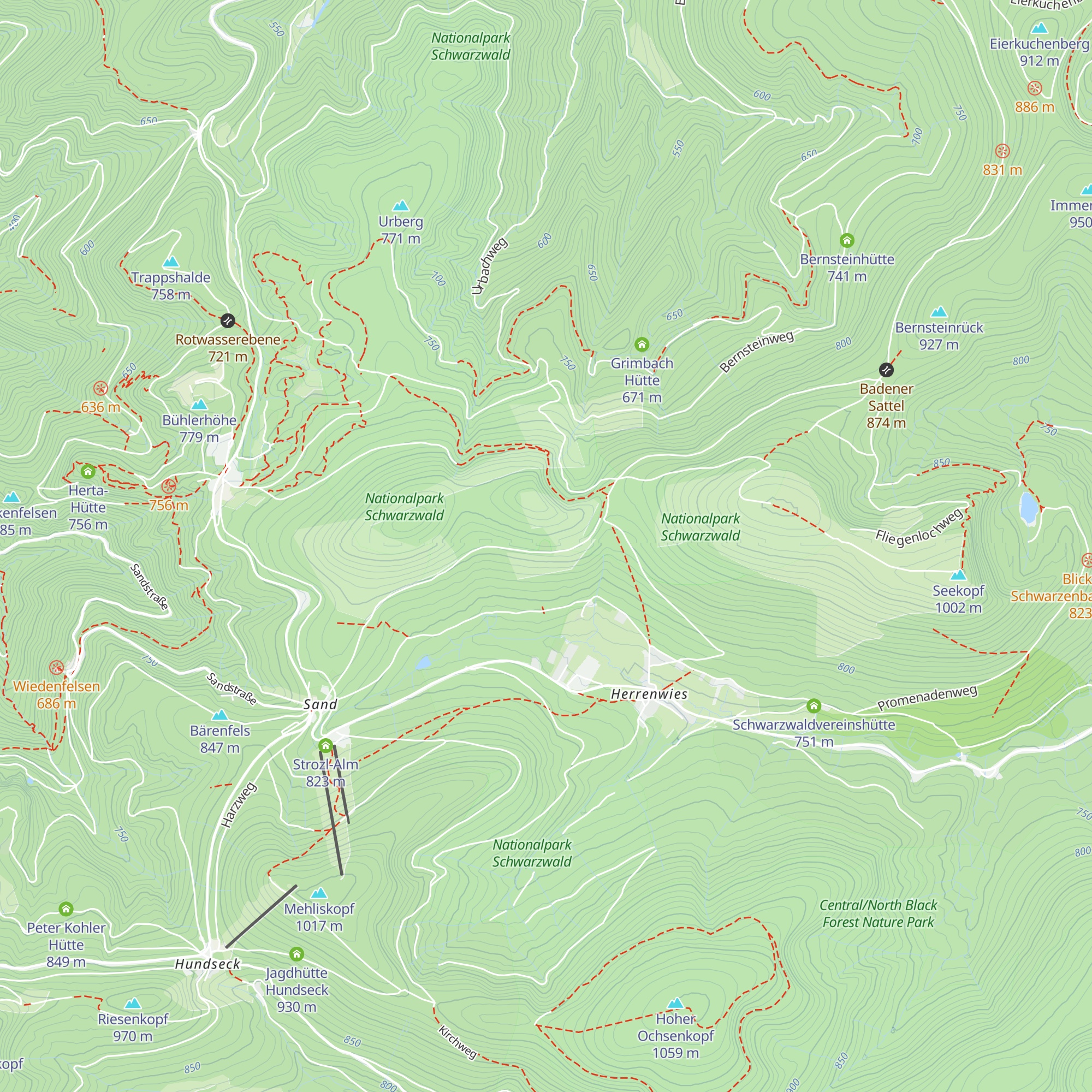 Naturfreundehaus Badener Höhe map